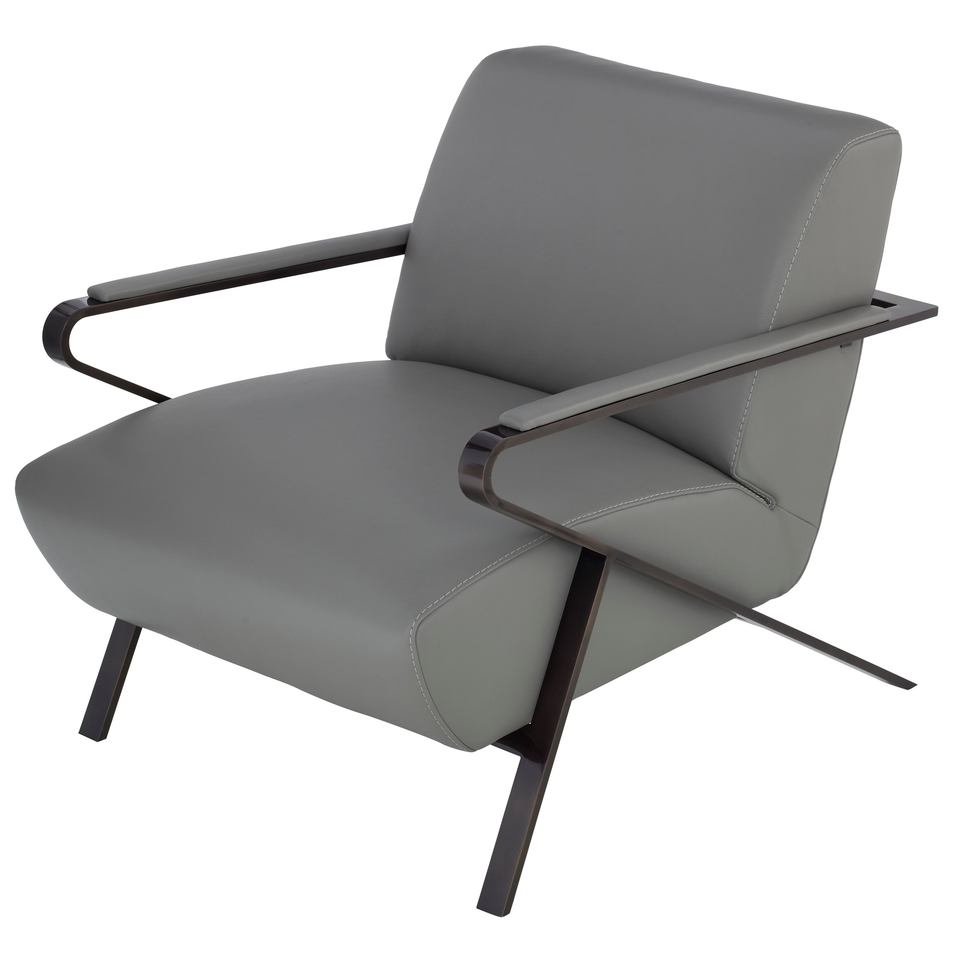 American Leather Oscar Contemporary Accent Chair with Architectural
